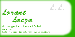 lorant lacza business card