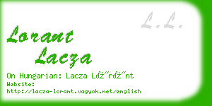 lorant lacza business card